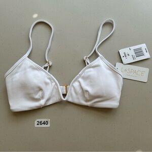 LSPace Swim Bikini Helena Top  XS White New V Wire Front Swimwear